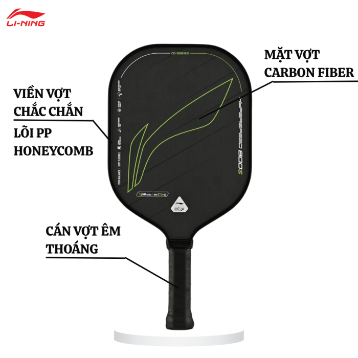 Vợt Pickleball HyperSpeed 800S, Siêu Nhẹ, Trợ Lực Tấn Công, Kiểm Soát Vượt Trội