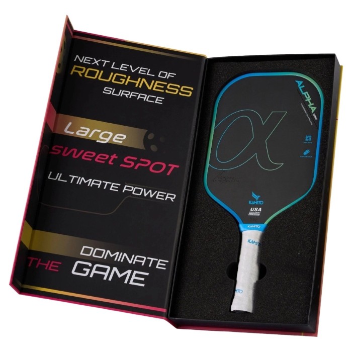 Vợt Pickleball Kamito Alpha 16mm Sky Green, Carbon T700 Cao Cấp, Cân Bằng Sức Mạnh, Kiểm Soát Tối Ưu