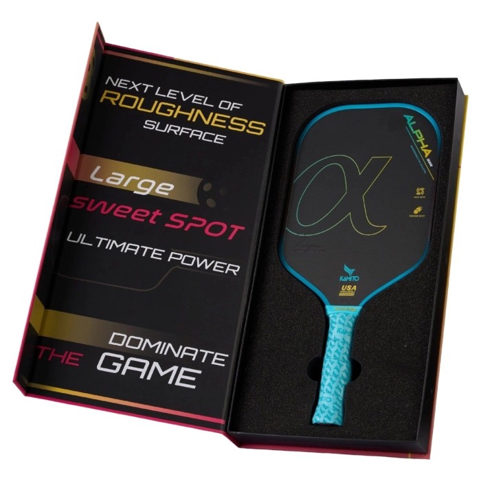 Vợt Pickleball Kamito Alpha 16mm jade green, Carbon T700 Cao Cấp, Cân Bằng Sức Mạnh, Kiểm Soát Tối Ưu