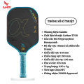 Vợt Pickleball Kamito Alpha 16mm jade green, Carbon T700 Cao Cấp, Cân Bằng Sức Mạnh, Kiểm Soát Tối Ưu