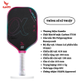 Vợt Pickleball Kamito Alpha 16mm Pink, Carbon T700 Cao Cấp, Cân Bằng Sức Mạnh, Kiểm Soát Tối Ưu