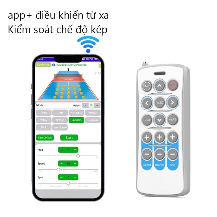 Máy Tập Pickleball KAW PP-Smart Pro, Lập Trình Thông Minh, Đa Chế Độ, Điều Khiển App, Huấn Luyện Chuyên Sâu