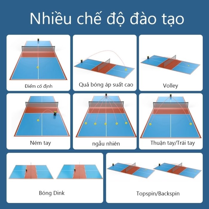 Máy Tập Pickleball KAW PP-Smart Pro, Lập Trình Thông Minh, Đa Chế Độ, Điều Khiển App, Huấn Luyện Chuyên Sâu
