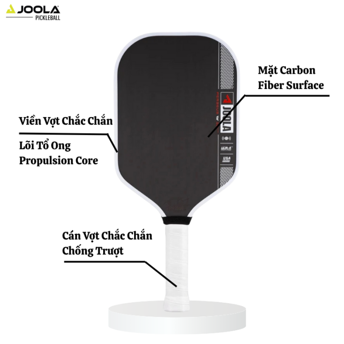 Vợt Pickleball JOOLA Perseus Pro IV 16mm, Công Nghệ Carbon Cao Cấp, Đánh Êm, Vợt Chuyên Nghiệp Cho Lối Chơi Chiến Thuật
