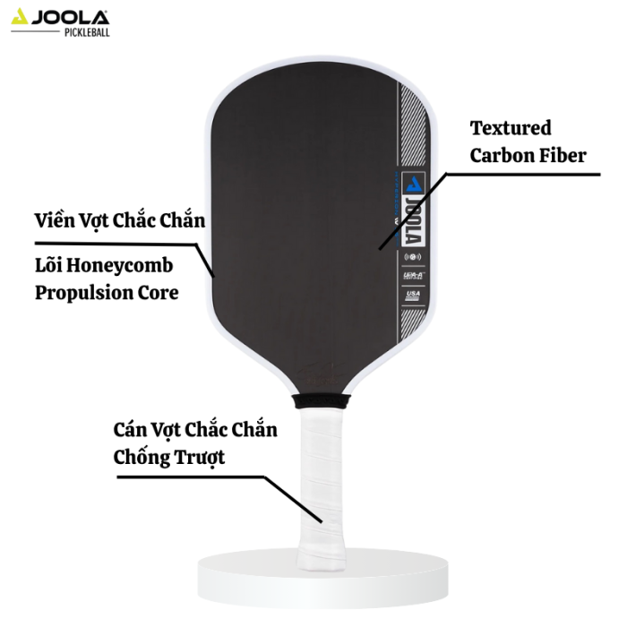 Vợt Pickleball JOOLA Hyperion Pro IV 16mm, Công Nghệ Carbon Cao Cấp, Kiểm Soát, Cảm Giác Bóng Hoàn Hảo